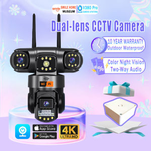 V380 Pro CCTV Camera BUY 1 TAKE 1 WIFI Connect 360 Waterproof Alarm Three Lens HD Surveillance Color Night Vision Two-Way Voice IP Security Cameras