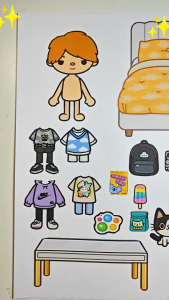 (1B)Bộ Avatar Sticker đồ chơi bóc dán bộ đồ chơi giấy búp bê thay đồ cho bé gái