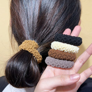Women Thick High Elastic Bands Cloth Ball Headband Ponytail Hair Ties Solid Korean New Headwear Girls Hair Accessoires