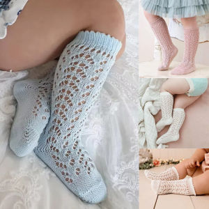 Summer Kids Knee High Socks Toddlers Mesh Baby Girls Long Breathable Sock Hollow Out Soft Cotton Infant Socken For 0-8Years