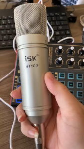 Micro thu âm livestream AT100 micro condenser lọc tiếng ồn thu âm rõ nét kết nối PC laptop sound card