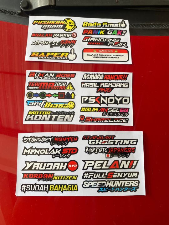 Kata Racing STICKER PACK KATA KATA RACING SUDAH DI CUTTING STIKER VIRAL STIKER ...