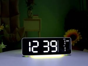 LED Digital Alarm Clock with Night Light Electronic Clock Displaying Date Time for Bedroom Office Living Room