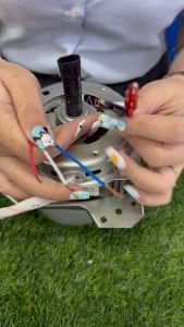 มอเตอร์ปั่นแห้ง 3หู SAMSUNG 160W แกน12 คางหมู ทองแดง อะไหล่เครื่องซักผ้า WT15J7 WT16J8 YYG-160 8uF