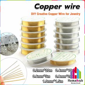 Homehub Copper wire for DIY Bracelet Necklace Gold Silver 0.2-1mm Colorfast Beading Wire for Jewelry