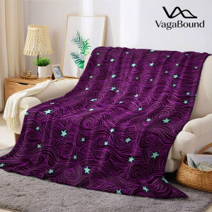 BILIBILI | Purple Wave Star Flannel Blanket Warm Soft Halloween Christmas Decorative Couch Warm Cozy All-Season Gift