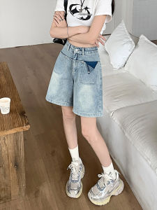 QIANCHANGNAAI | Summer High Waist Slim Fit Loose Denim Shorts