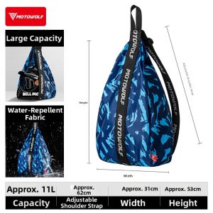 Motowolf | Waterproof Large Capacity Motorcycle Helmet Sling Bag