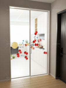DIY Static Cling Glass Film for Kitchen Bathroom Window Decorative Sticker No Glue Required Anti-Collision PVC Material