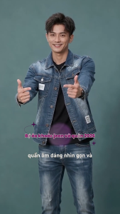 |VIET FASHION| Bộ Jean Nam Denim - Combo Áo Khoác Jean Nam Thêu Chữ + Quần Jean Dài Co Giãn Form Chuẩn