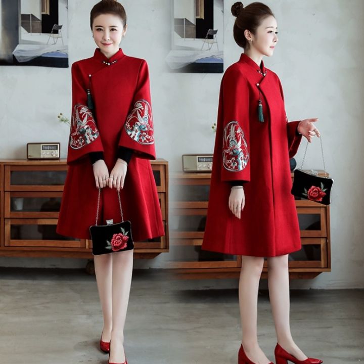 plus Size Women's Clothing 100.00kg Red Tang Suit Coat Plus Size Ladies ...