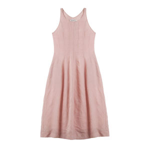 Designer plus French Style Sleeveless Pink Dress Textured A-Line Maxi Gown for Spring Summer Autumn High Waist Elegant