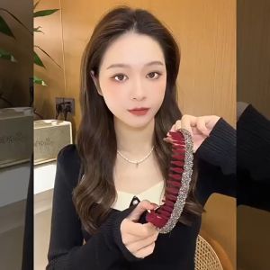 Exquisite Rhinestone Hair Band Anti-slip Hair Band Washing Face Flocking Headband