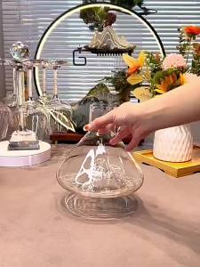 Ice Mountain Cascade Wine Decanter Crystal Glass