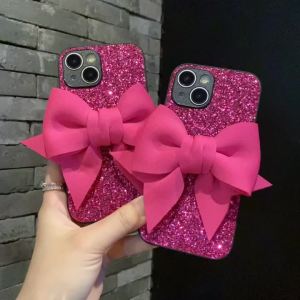 Luxury Rhinestone Bowknot Glitter Leather Fashion Phone Case For Samsung Galaxy A18 A17 A16 A37 A35 A36 A57 A55 Cute Soft Cover
