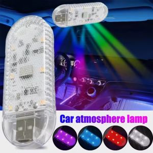 2PCS Car Wireless Led Lights Interior USB Touch Sensor Reading Light Rechargeable Automotive Magnetic Neon Accent Light