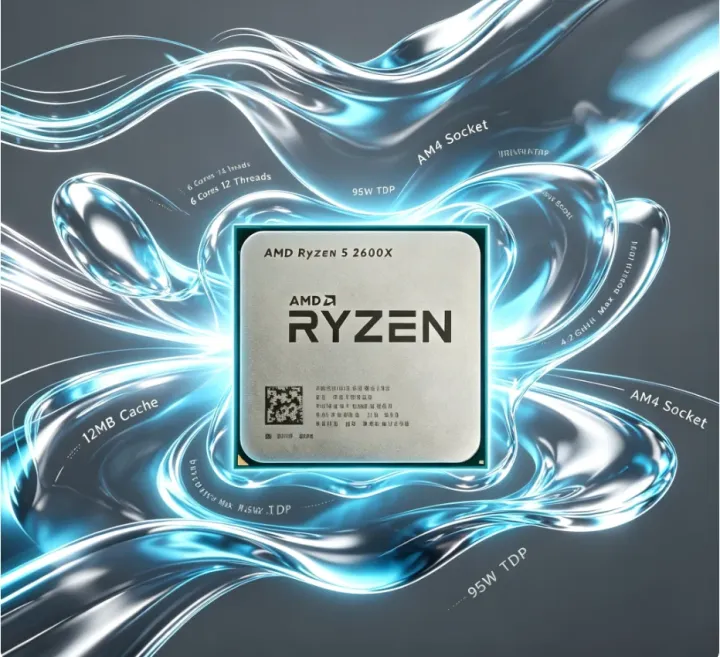 AMD | Overclock Optimized AMD R5 2600X AM4 CPU 4.2GHz Max Boost Multi-Task Office & Gaming Desktop Processor Without Cooling Fan