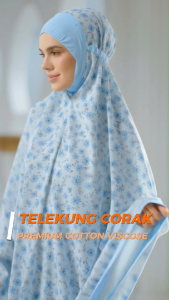 Premium Patterned Telekung Cotton Viscose Free Size – Cool Soft & Comfortable to Wear