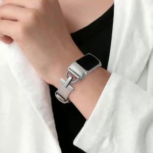 Slim Leather Strap for Fitbit Charge6/5 Wristband Woman Bracelet Strap Correa Smartwatch Bracelet Wristband Accessories