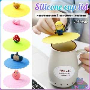 Need. Cute Anti-slip Anti-dust Silicone Cup Mug Cover Reusable Dustproof Cartoon Lid