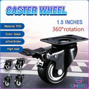 Need. PVC Wheel Swivel Caster Wheel 1.5" Brake Wheel Trolley Silent Wheels