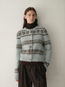 INSIS FEMME | Peruvian Alpaca and Wool Blend Fair Isle Knit Cardigan