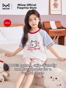MiiOW | Đồ Ngủ Bé Gái Cotton Hình Thú Tay Ngắn