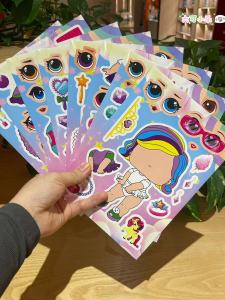 Surprise Doll Childrens DIY Educational Cartoon Stickers Cute Dopamine Style Little Girl Princess Dress-Up Stickers