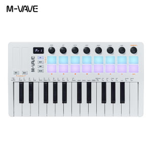 M-VAVE SMK-Ⅱ 25 Key Keyboard MIDI Controller With 16 Backlit Drum Pads Bluetooth Semi Weighted Professional dynamic keybed