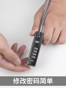 PETIRUN Gembok Kabel Panjang Kombinasi 4 Digit Kode Resetable Gembok Lemari Arsip Anti Maling Kunci Kata Sandi Kawat Tebal Lembut