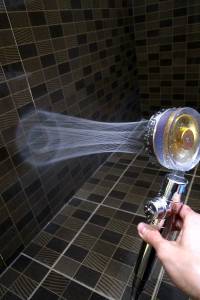 bộ vòi tắm hoa sen tăng áp cánh quạt điều chỉnh 360 độ chất liệu nhựa ABS không gỉ