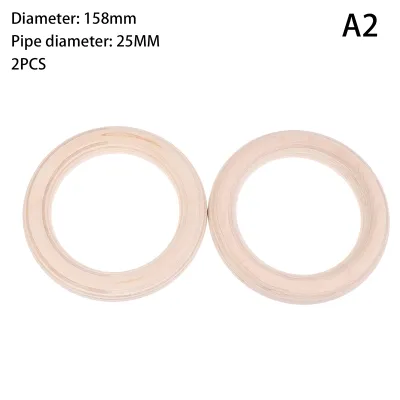 2Pcs/Pairs Wooden Portable Crossfit Gymnastics Rings Gym Shoulder Strength Home Fitness Training Physical Exercise Ring