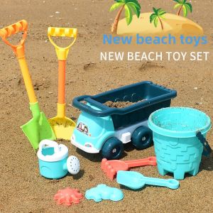 JIFANPAUL | Childrens Beach Toy Set with Sand Tools Water Play Pool Sand Timer Shovel and Bucket