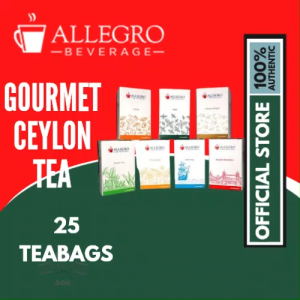 Allegro Pure Ceylon Mint Tea 25 Sachet Box | Premium Herbal Infusion | Refreshing Gourmet Tea Bags