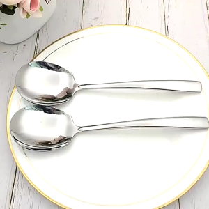 🐻DAILY2U🐻 (1/3/5pcs) 21cm 304 Stainless Steel Large Serving Spoon Large Dinner Spoon Thicken Buffet Serving Spoon Sharing Spoon Premium SUS304