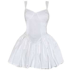 In Stock! Fancy Ballet Style Sling Dress Womens Summer Waist Figure Flattering Puffy Dress Birthday Dress Short Skirt