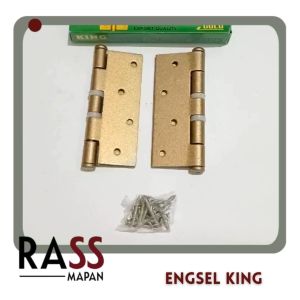 1 PASANG Engsel Pintu Jendela Proyek Tipis Rumah Solid Brass Hinges Chrome KING MURAH OBRAL