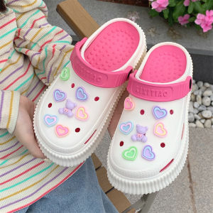 Summer Thick Bottom EVA Clog Shoes Womens Fashionable Anti-slip Beach Sandals Cool Star Design Outdoor Wear Casual Slip-ons