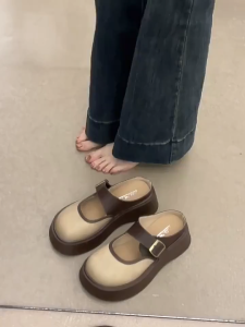 Dép lạnh nửa gói 2025 mùa hè mới phụ nữ đế dày Boken thời trang dễ phối đồ thoải mái mang dép nữ nửa gói