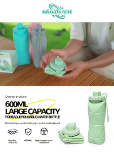 【Buy 1 Take 1】600ml Silicone Folding Water Bottle Easy Carry Collapsible Outdoor Sport Water Bottle Leak Proof Reusable Travel Tools