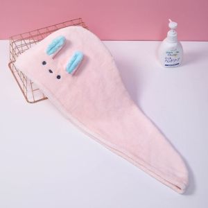 Handuk Rambut Hair Towel Multifungsi Bulu Lembut dan Halus Motif Karakter Lucu