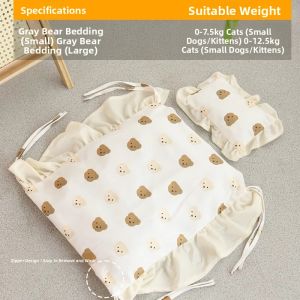 MONLEYTA | Princess Cat Bed Detachable Washable Solid Wood Pet Bed Cute Little Kitten Home Cozy Nest Pet Supplies For All Seasons