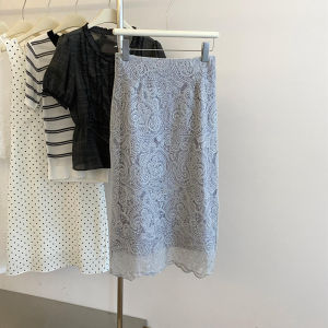 PAIBOLI | Summer New Large Size Lace Half Skirt High Waist Slim Fit Versatile Dress