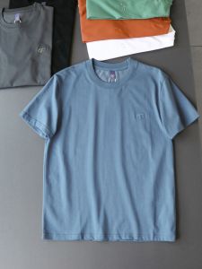 Export to Spain OEM Goods! 190G Double Yarn Craft! Summer Mens Casual round Neck Pure Cotton Short-Sleeved T-shirt Fashion