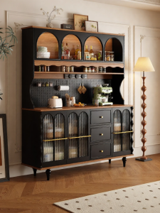 Custom French Vintage Cabinet Shelf Coffee Bar
