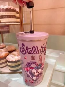 แก้วเก็บความเย็นลายการ์ตูนพร้อมหลอด+จุดปิด เก็บความร้อน  600ml./ 20 oz. สแตนเลส 304 M-1 (600ml) การ์ตูน