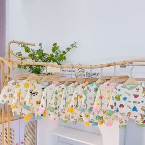 [D01] Bộ quần áo dài tay chất thun tăm lạnh mềm mịn thoáng mát cho bé trai bé gái từ 6kg - 16kg - DH KIDS