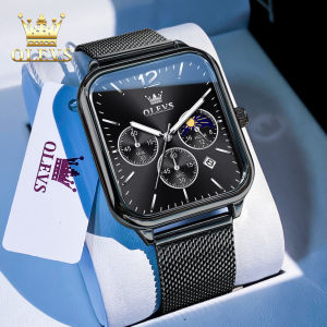 OLEVS jam tangan pria dewasa 2024 otomatis mode kasual multifungsi bercahaya kalender dial anti air jam tangan cowok original asli