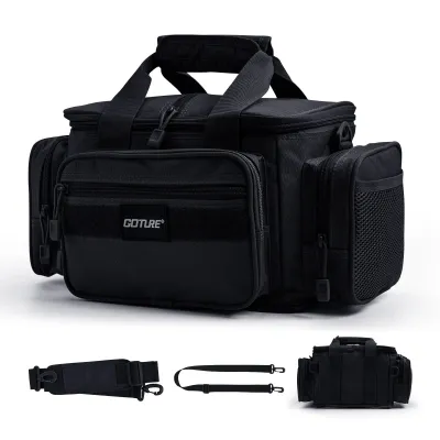 Goture Fishing Tackle Bags 38*23*19cm Shoulder Bag High Capacity 600D Oxford Cloth Outdoor Cycling Backpack Camping Picnic Bag