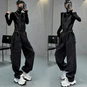 Laid-back Style Wide Leg Jumpsuit Womens Casual Loose Fit Fashionable Spring New Arrival One-Shoulder Overalls Pants